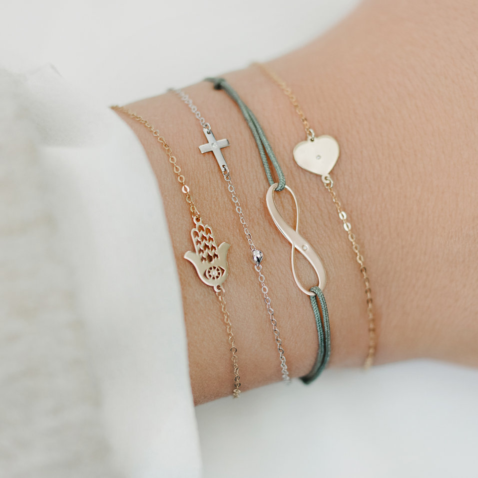 Diamantový náramok so šnúrkou Infinity