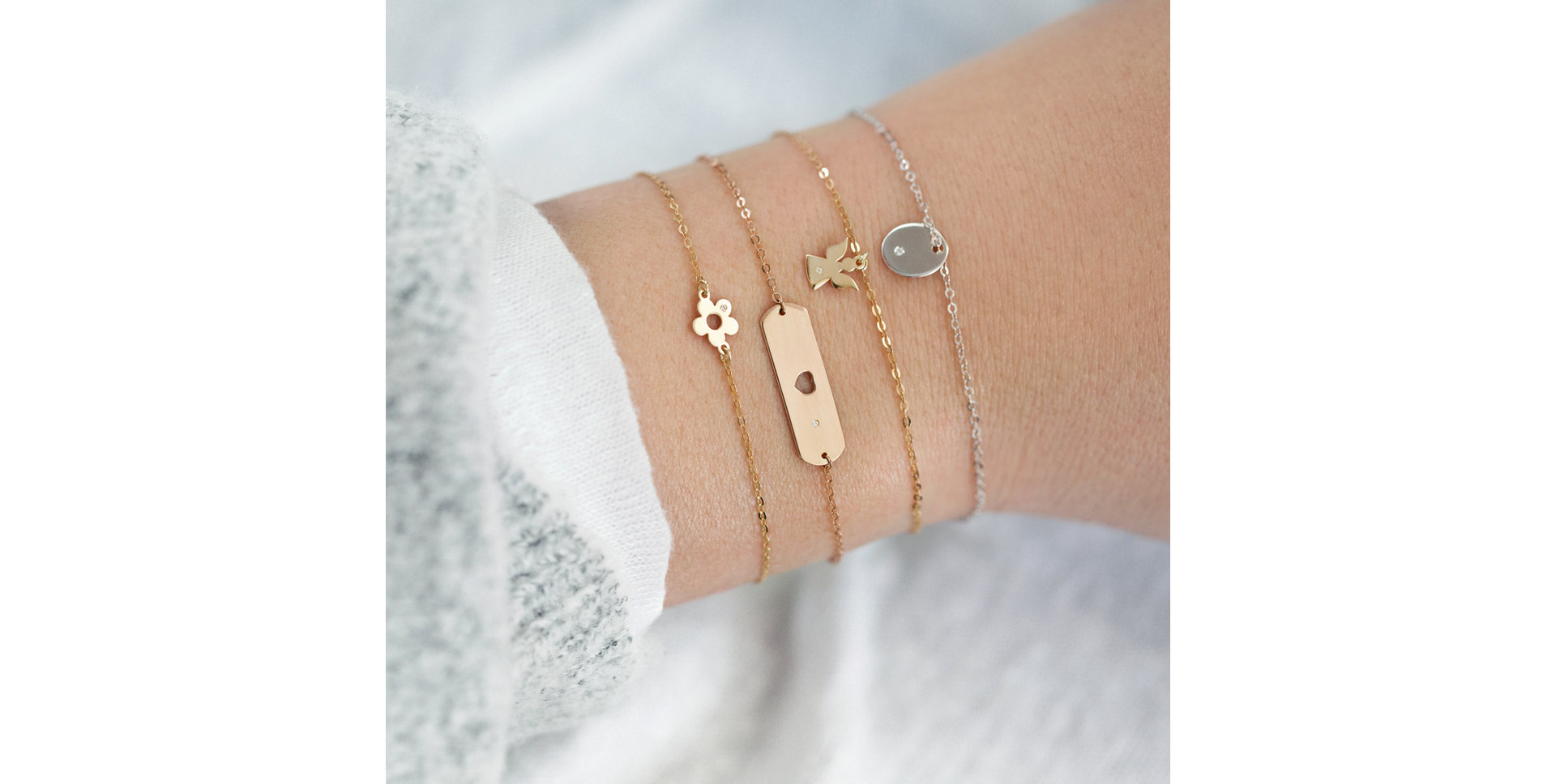 Náramok s diamantom Charming Heart