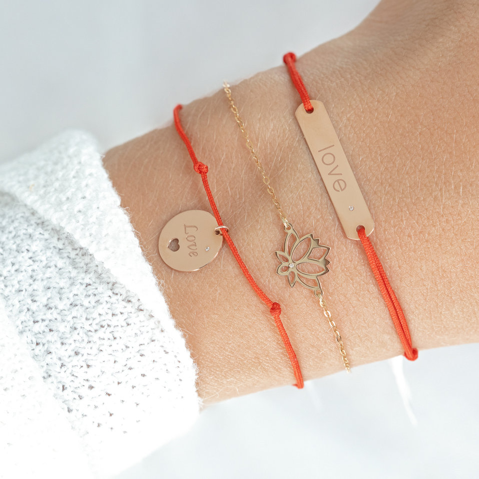 Diamantový náramok so šnúrkou Amour Love