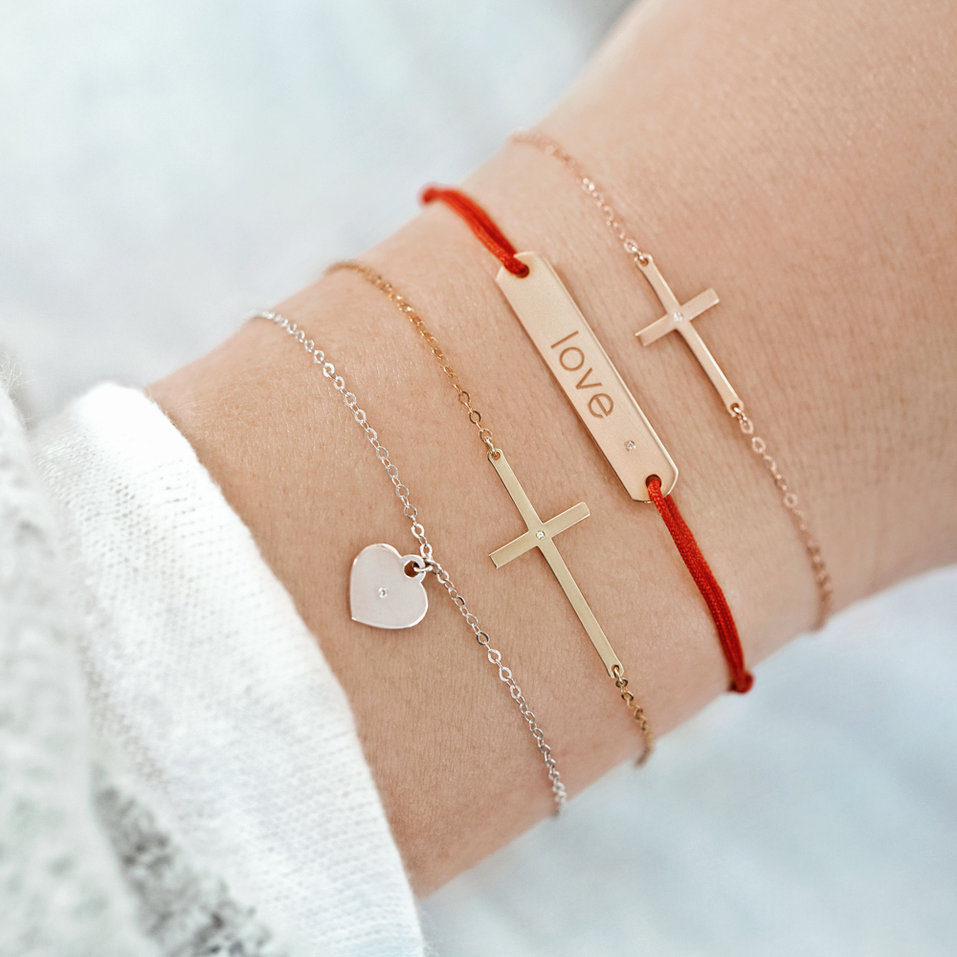 Diamantový náramok so šnúrkou Amour Love