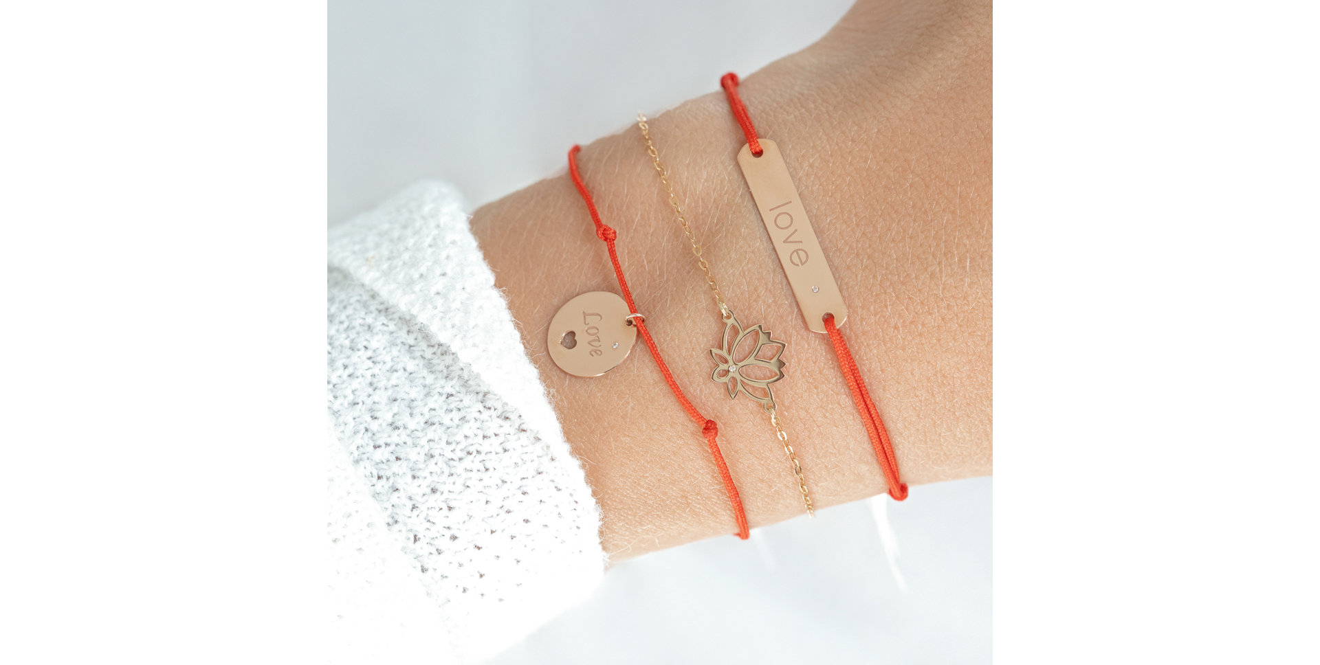 Diamantový náramok so šnúrkou Amour Love