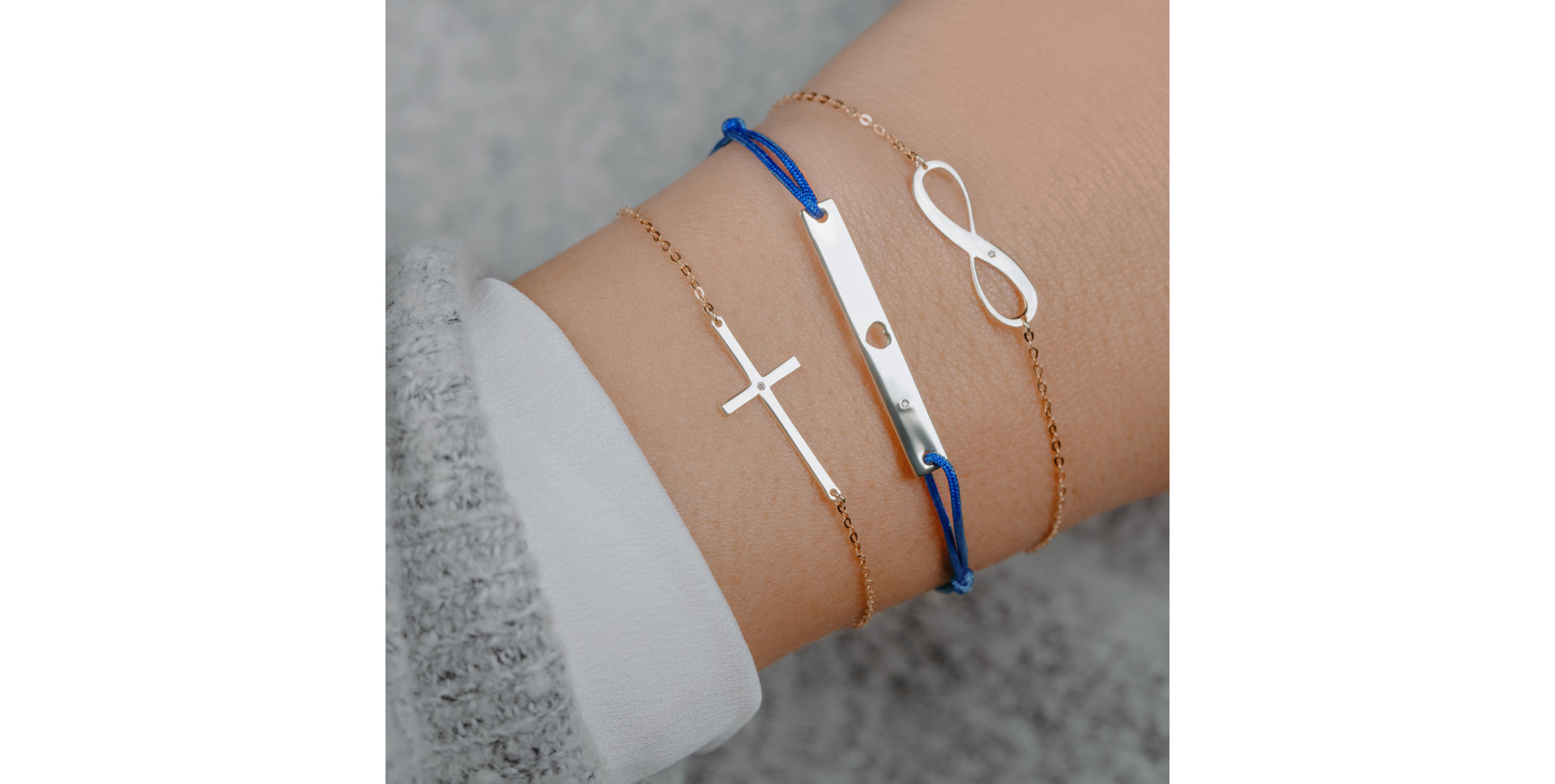 Diamantový náramok so šnúrkou Love U