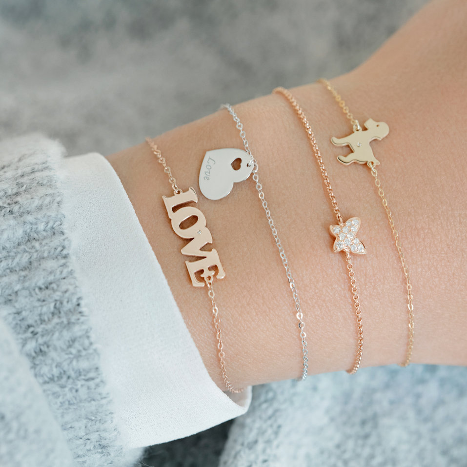 Náramok s diamantom Love