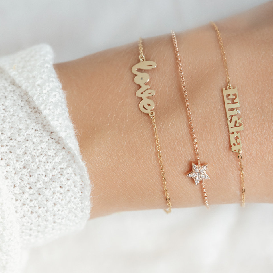 Náramok s diamantom Love