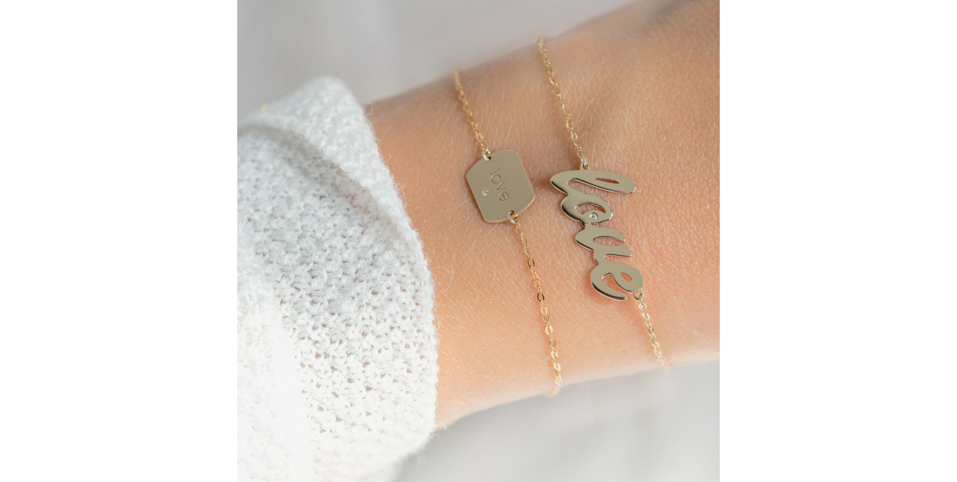 Náramok s diamantom Love