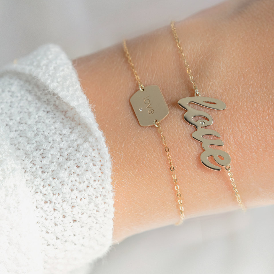 Náramok s diamantom Love