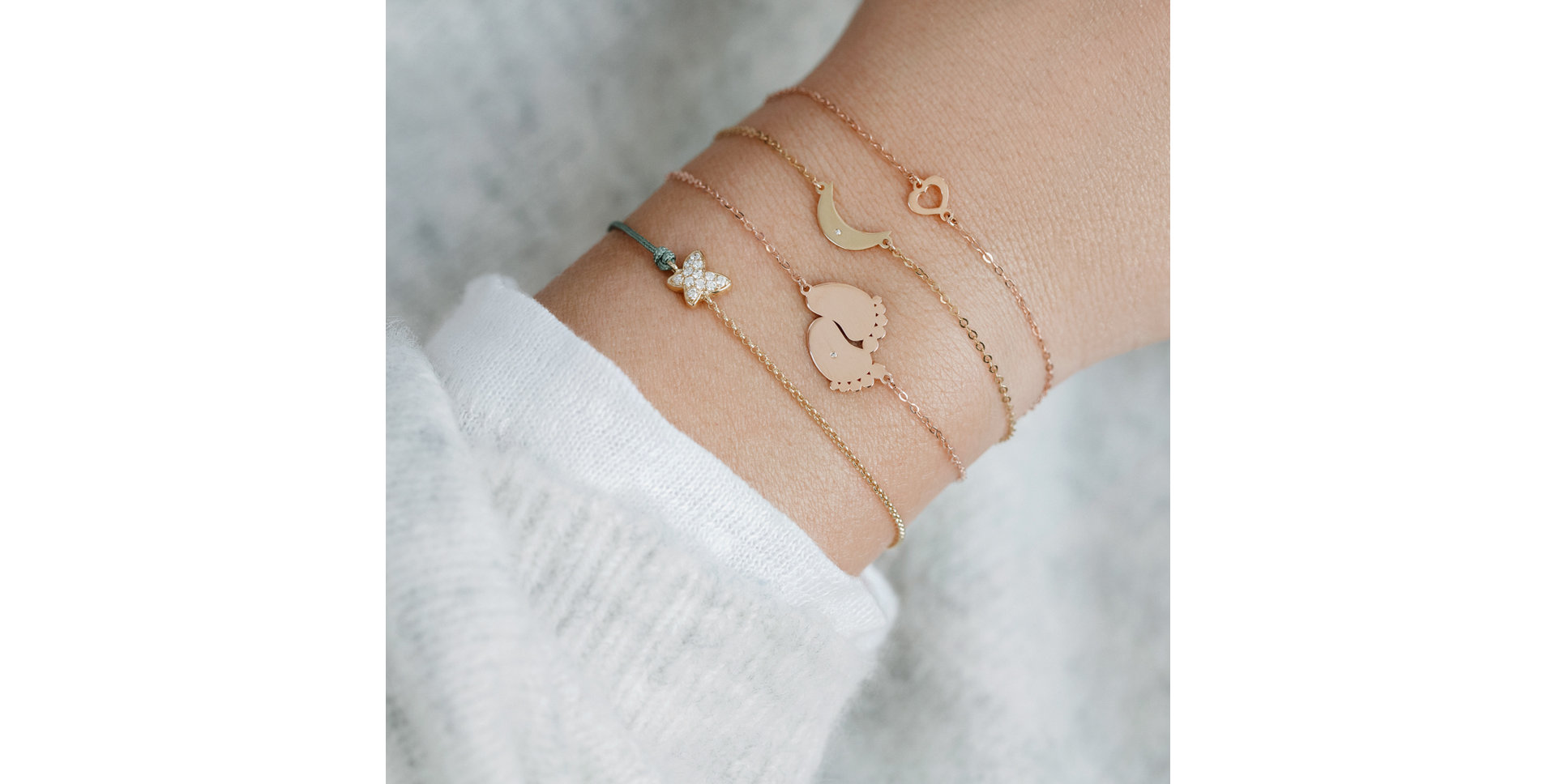 Náramok s diamantom Baby Feet