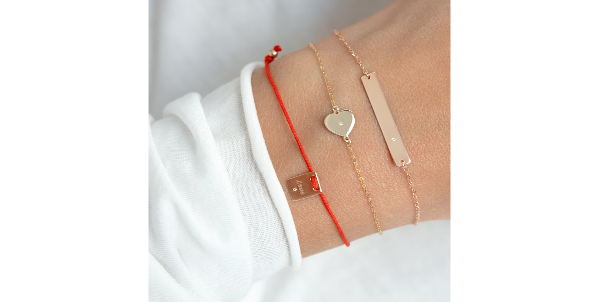 Diamantový náramok so šnúrkou Mini Stamp Love