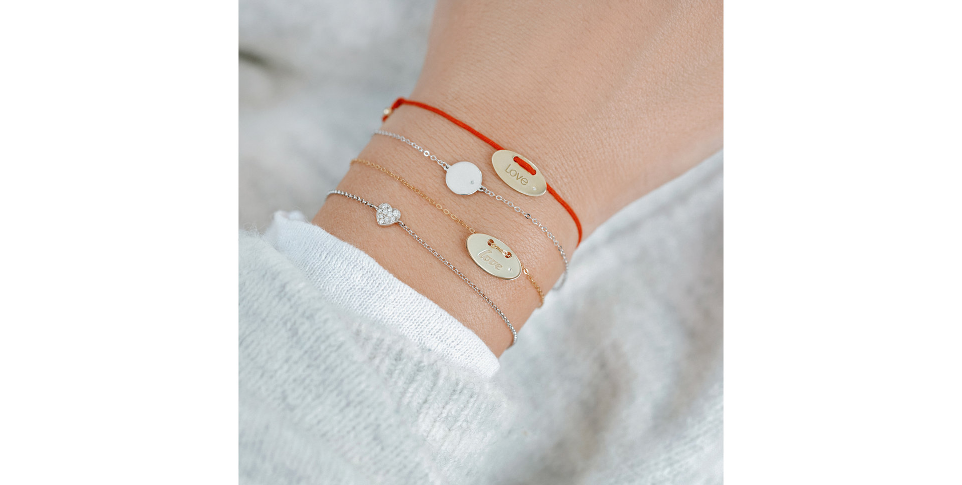 Diamantový náramok so šnúrkou Stamp