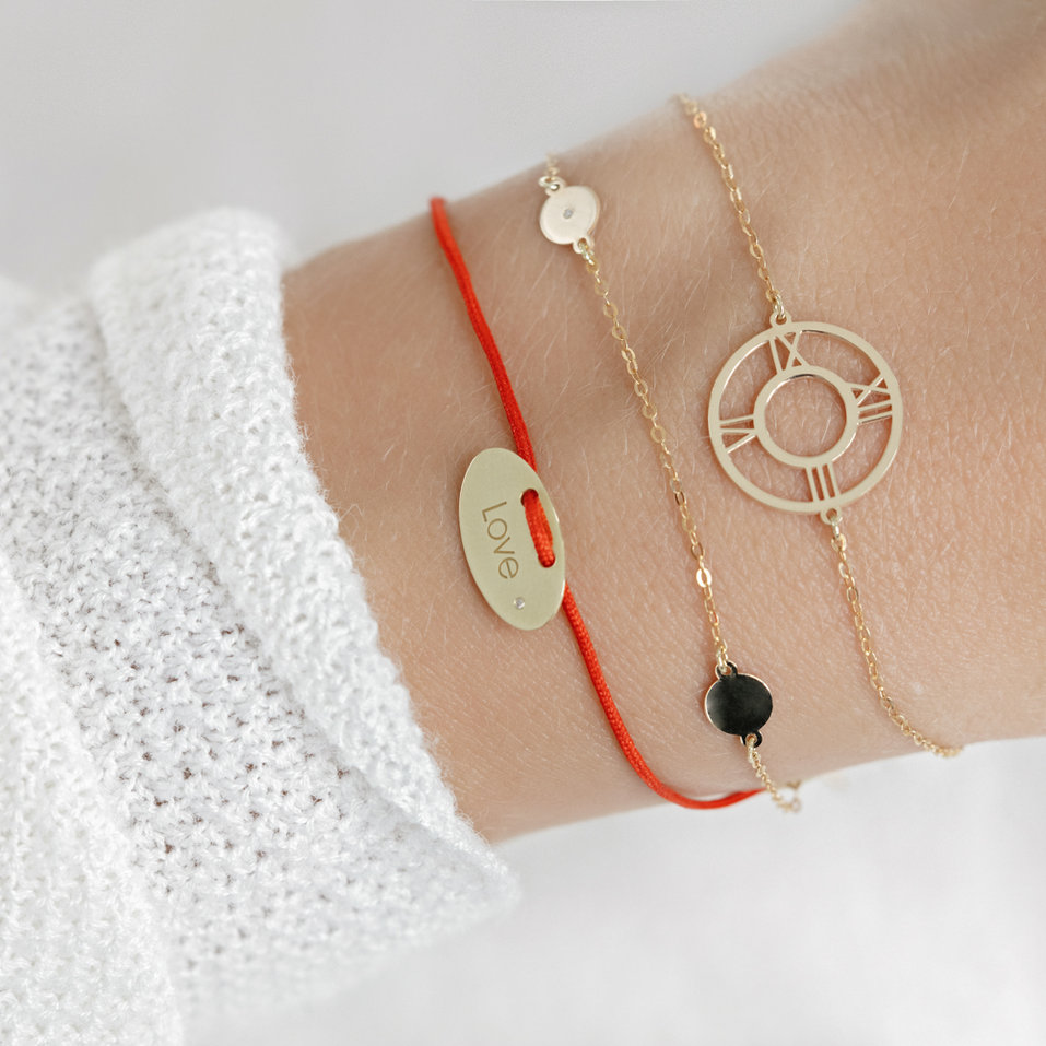 Diamantový náramok so šnúrkou Stamp