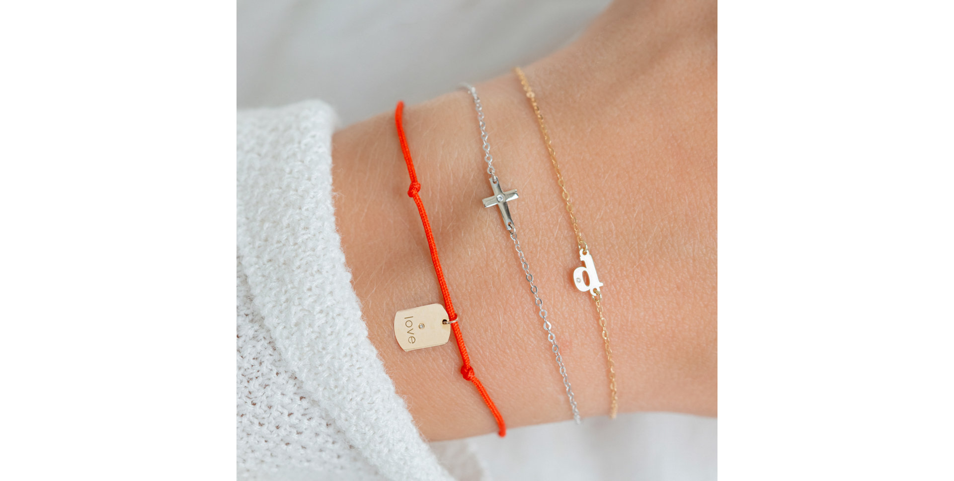 Diamantový náramok so šnúrkou Military Stamp