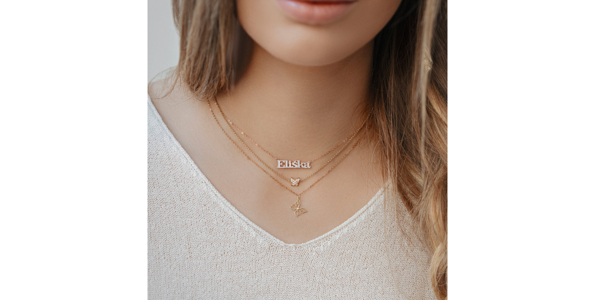 Náhrdelník s diamantom Classic name