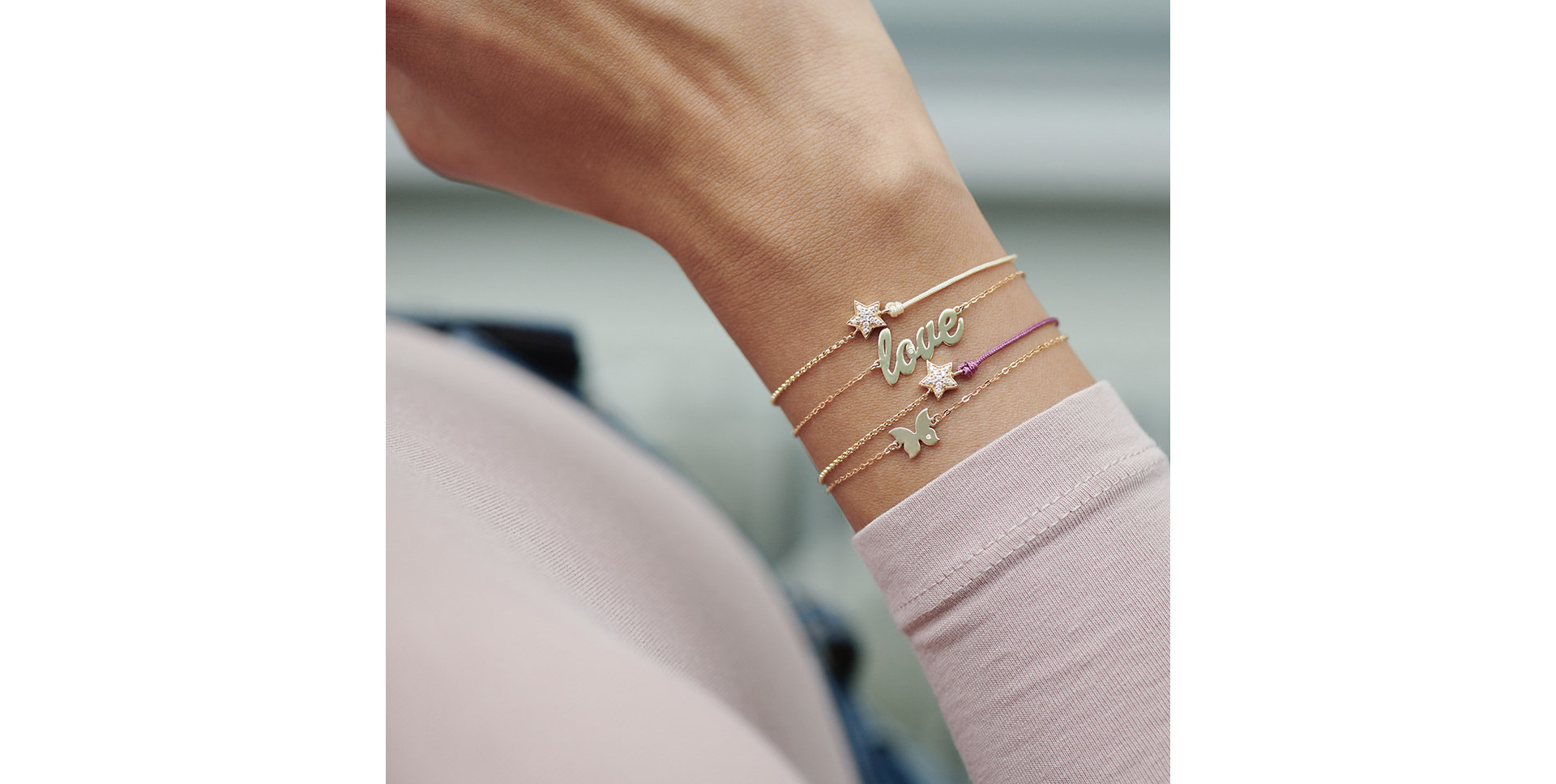 Náramok s diamantom Love