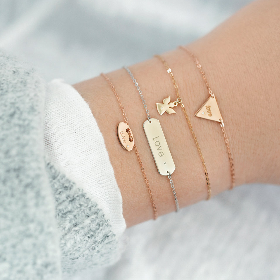 Náramok s diamantom Triangle Love