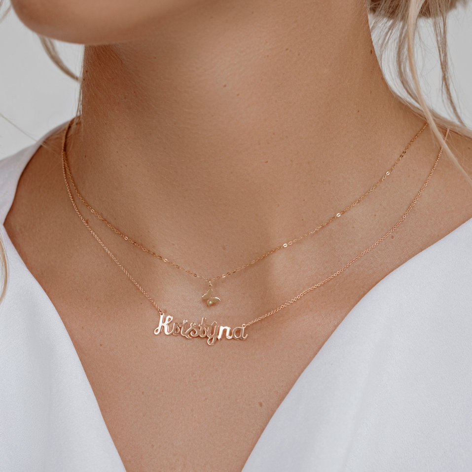 Náhrdelník s diamantom Lovely Butterfly