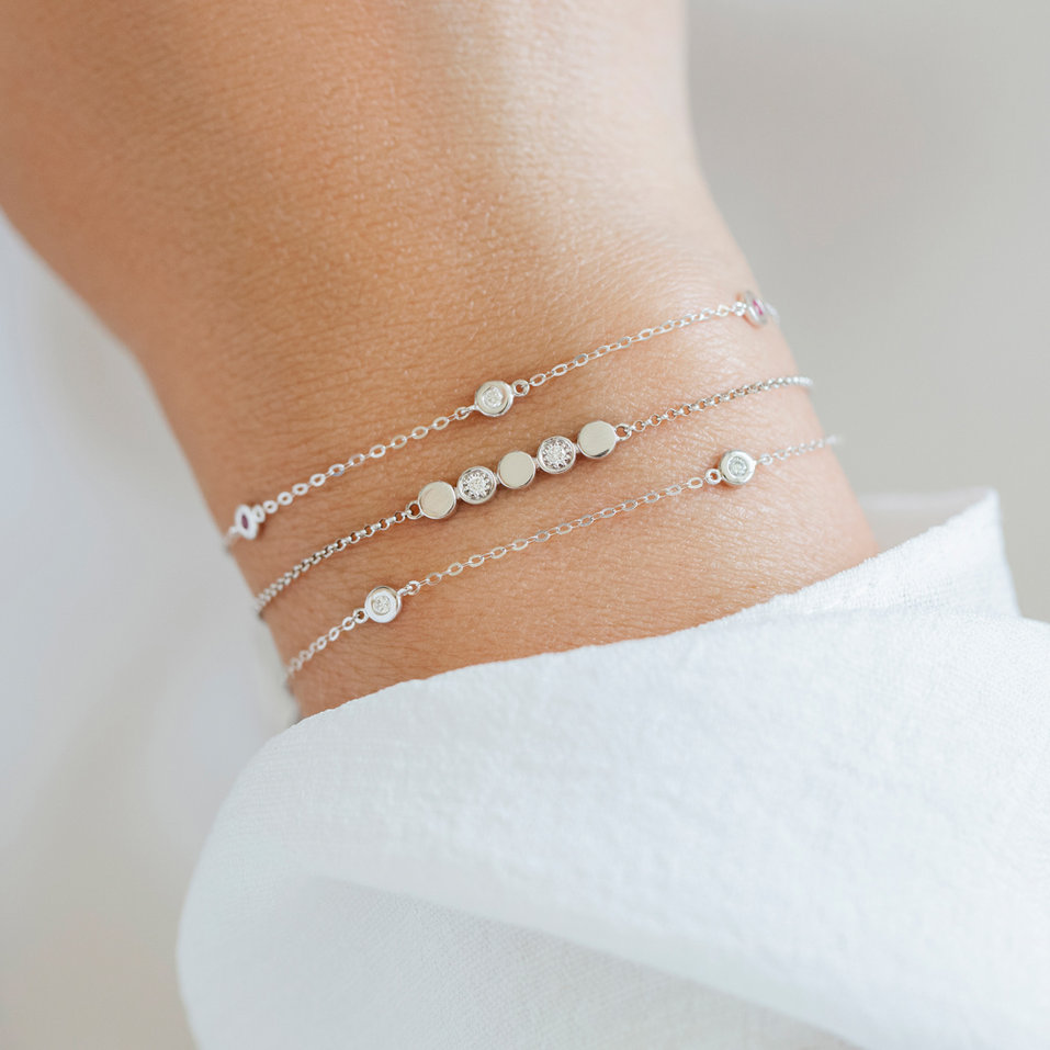 Náramok s diamantom, rubínmi a zafírmi Dots