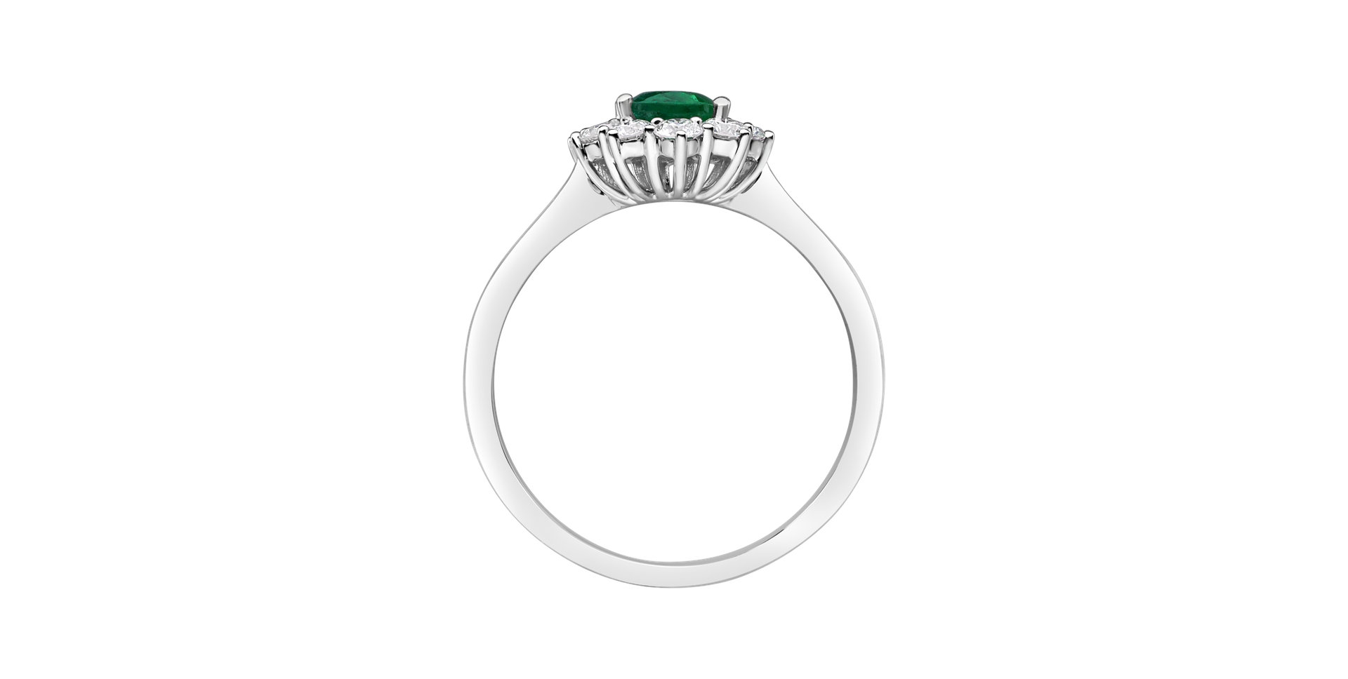 Prsteň s diamantmi a smaragdom Princess