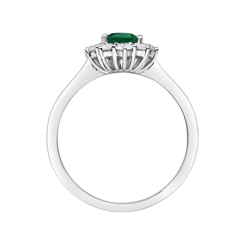Prsteň s diamantmi a smaragdom Princess