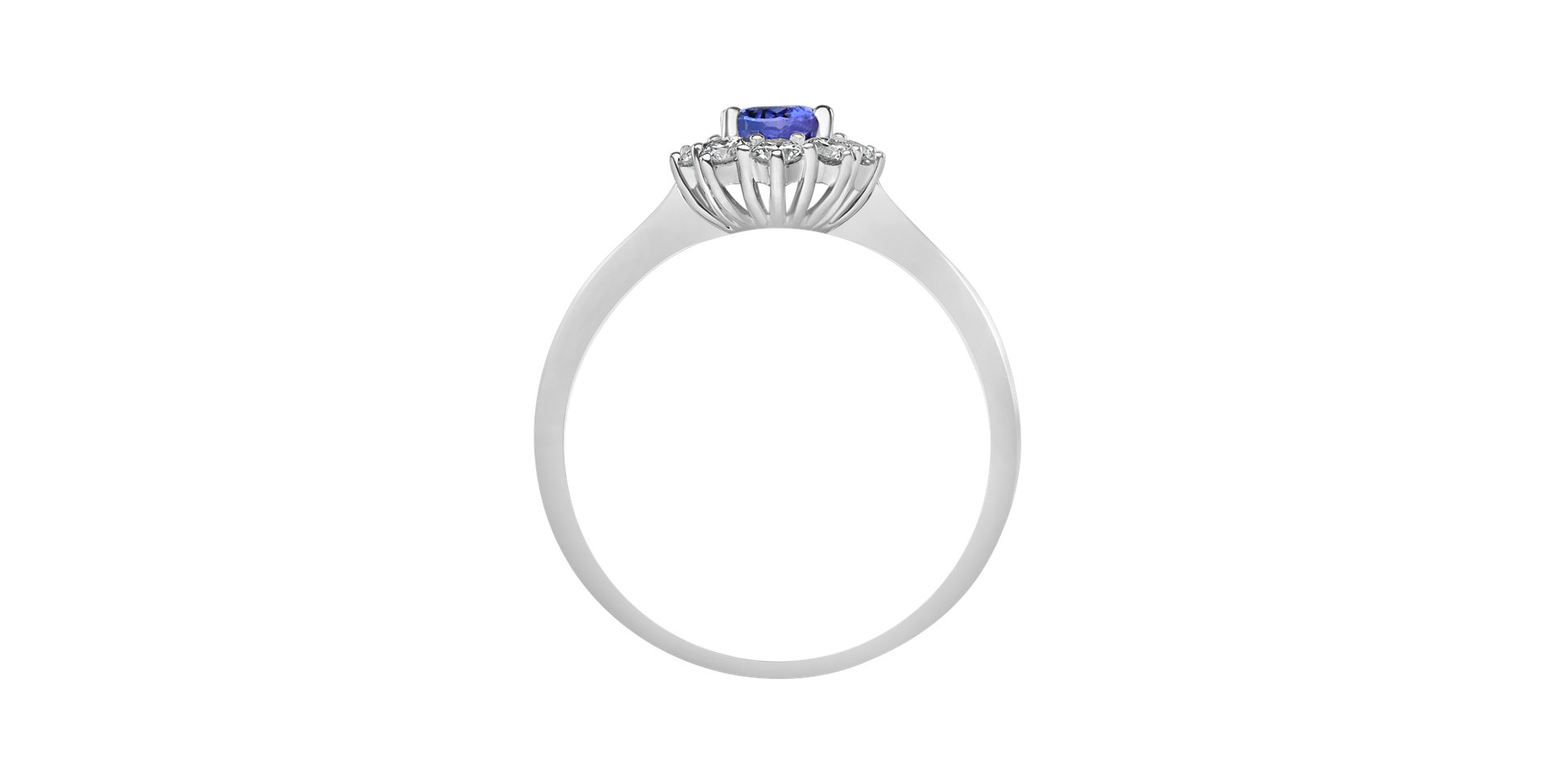 Prsteň s diamantmi a tanzanitom Princess