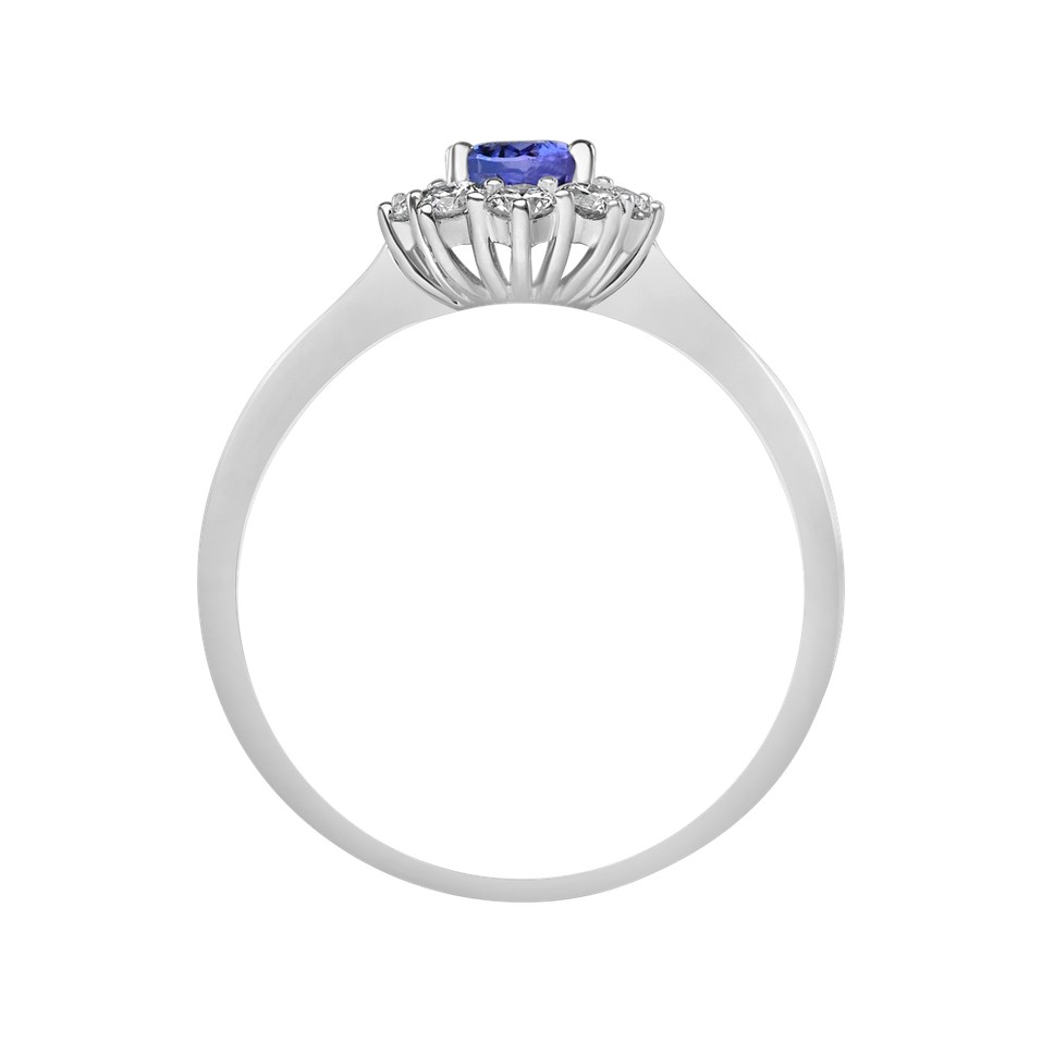 Prsteň s diamantmi a tanzanitom Princess