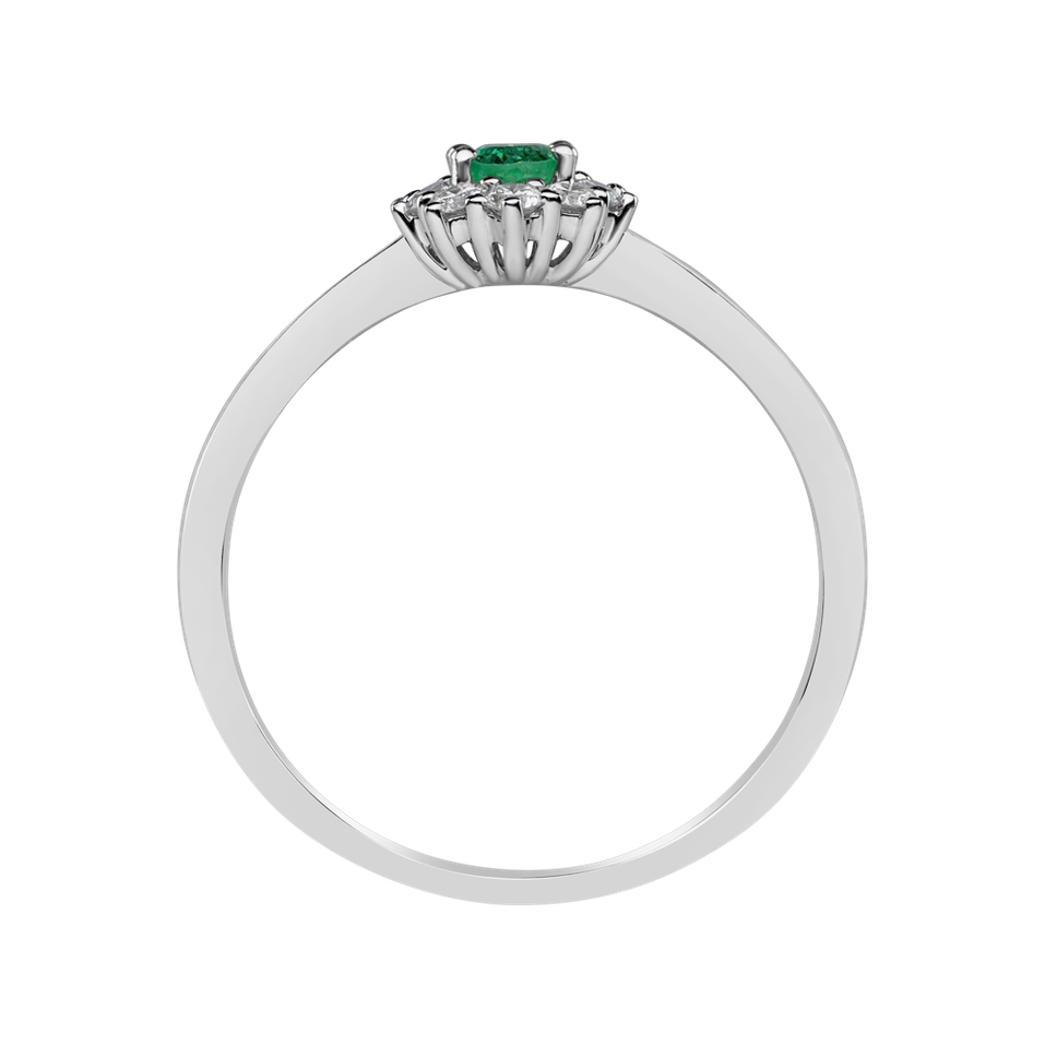 Prsteň s diamantmi a smaragdom Princess