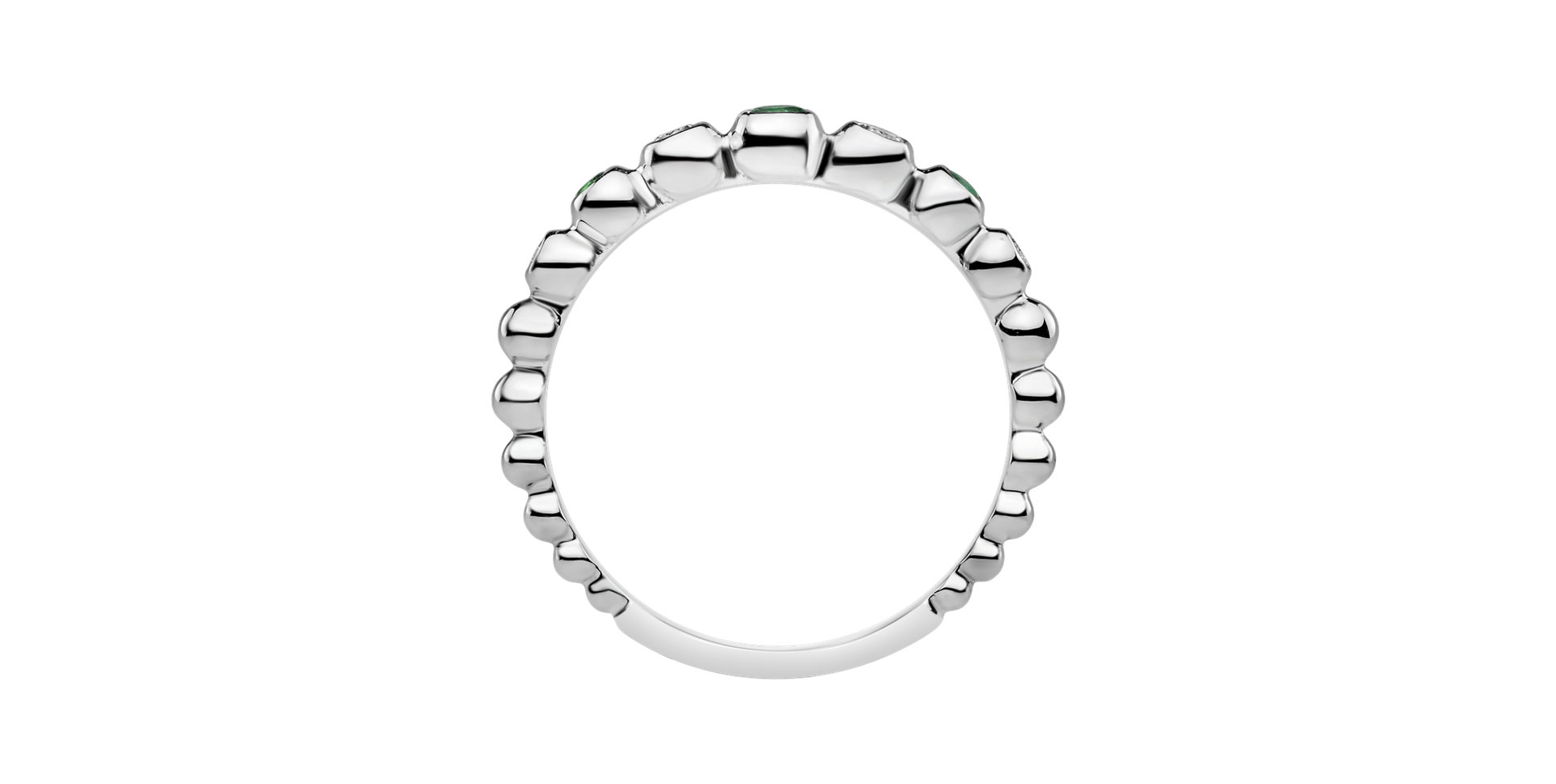 Prsteň s diamantmi a smaragdmi Shiny Dots