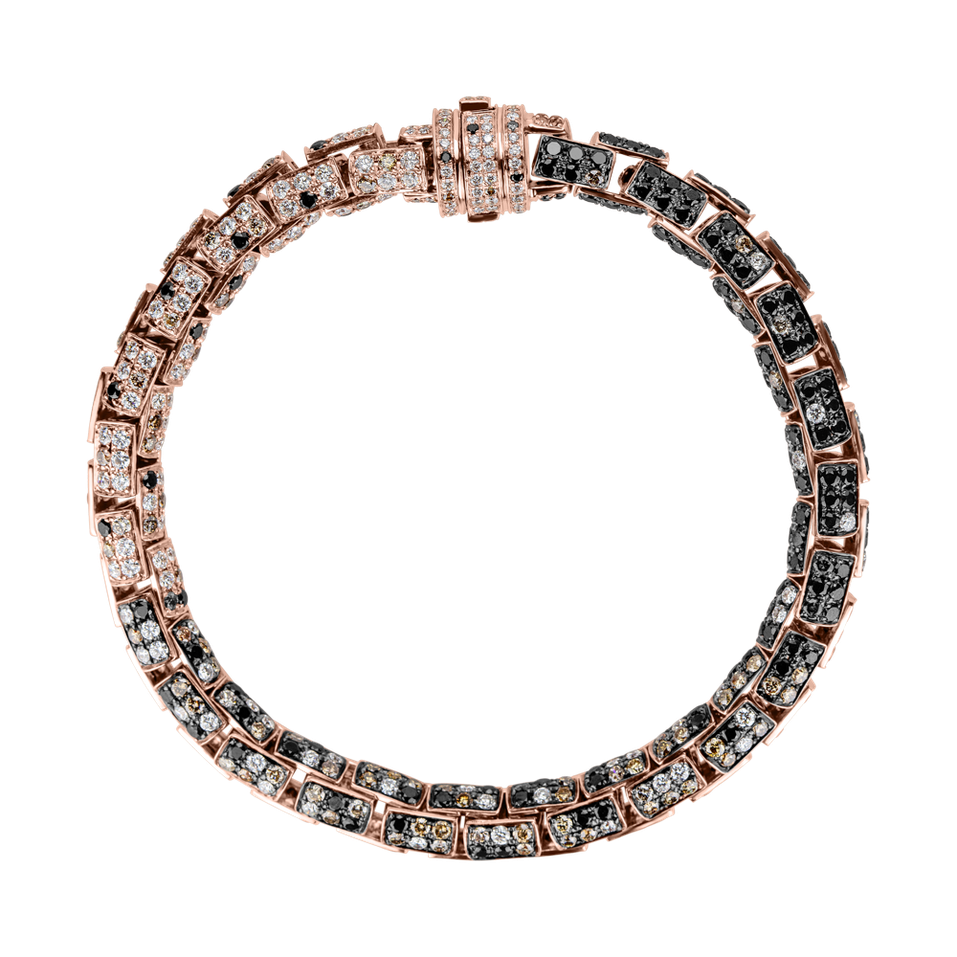 Náramok s čiernymi a bielymi diamantmi Royal Ambassador