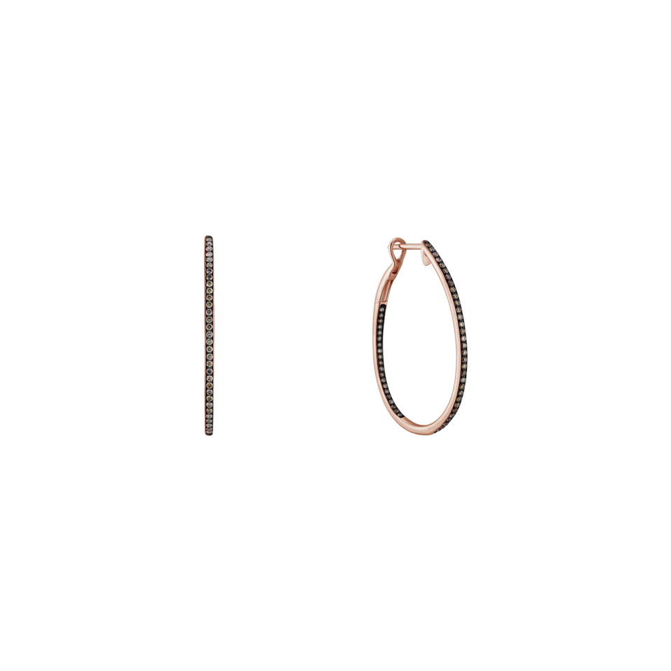 Náušnice s hnedými diamantmi Eternity Gleam