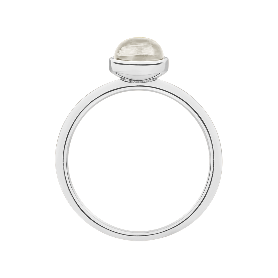Prsteň s bielym mesačným kameňom Bonbon