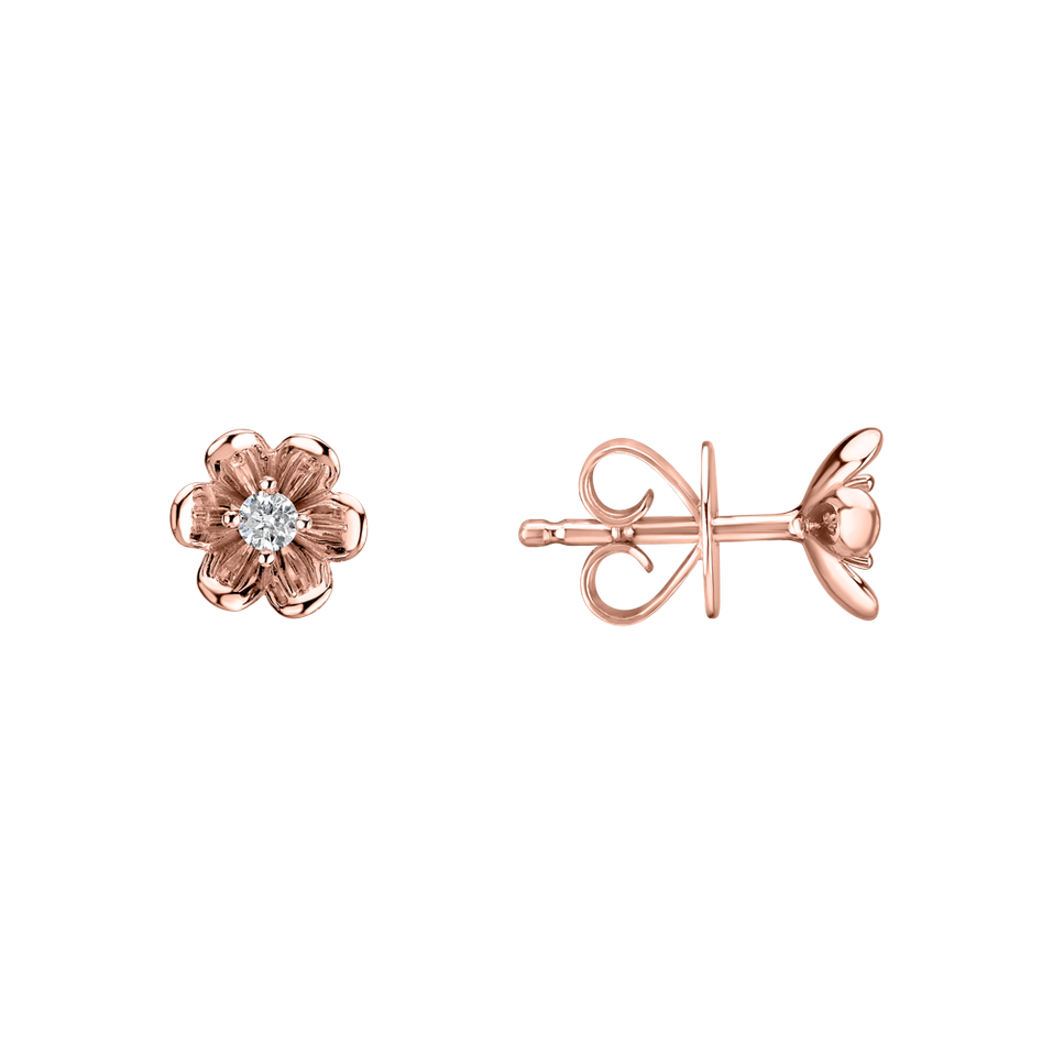 Náušnice s diamantom Shiny Blossom