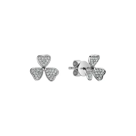 Náušnice s diamantmi Happy Trefoil