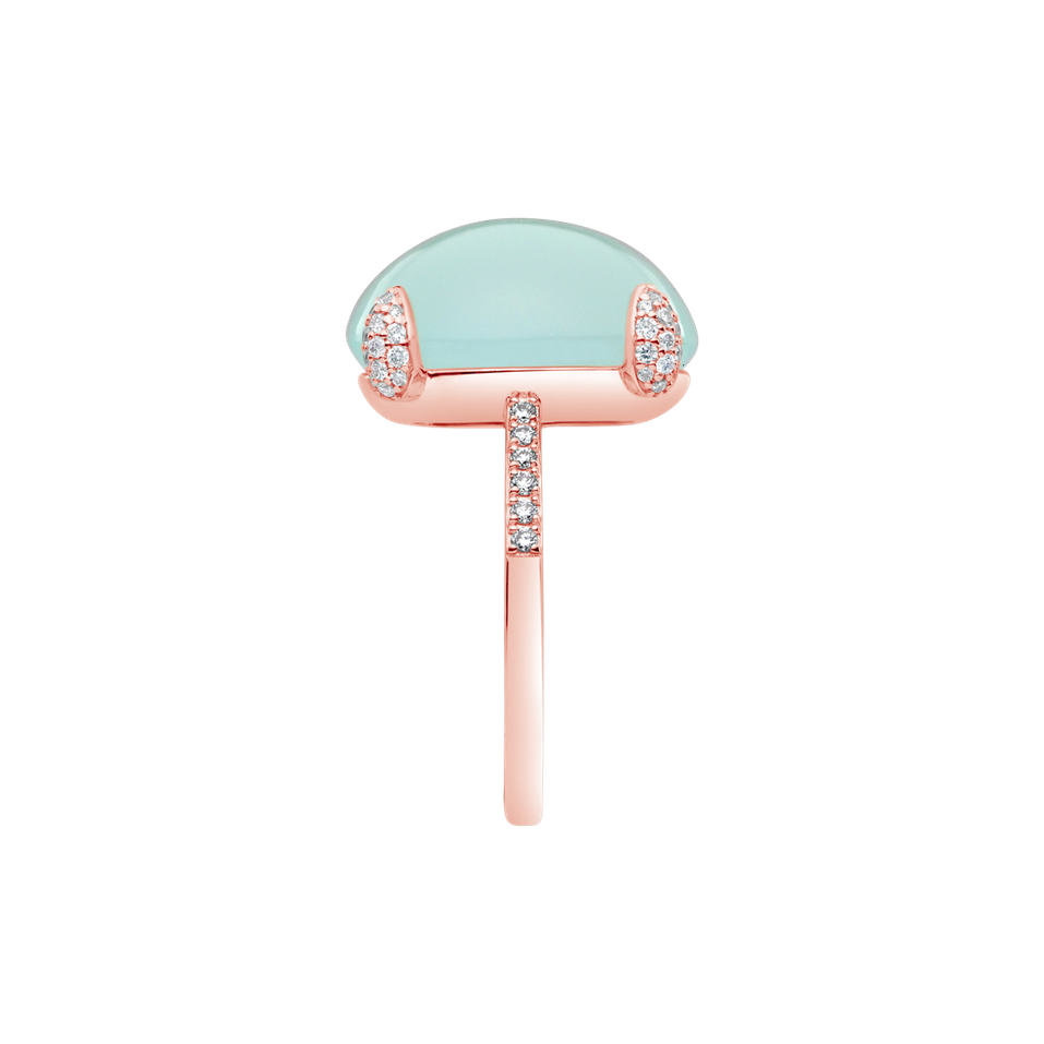 Prsteň s chalcedonom a diamantmi Niche