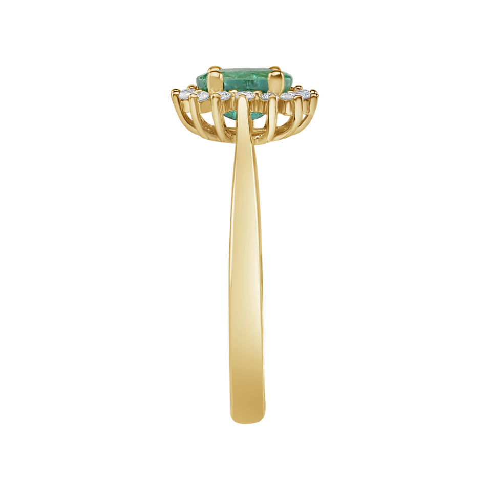 Prsteň s diamantmi a smaragdom Princess