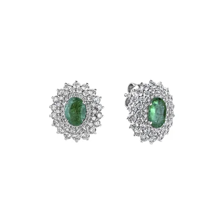 Náušnice so smaragdom a diamantmi Royal Sparkle