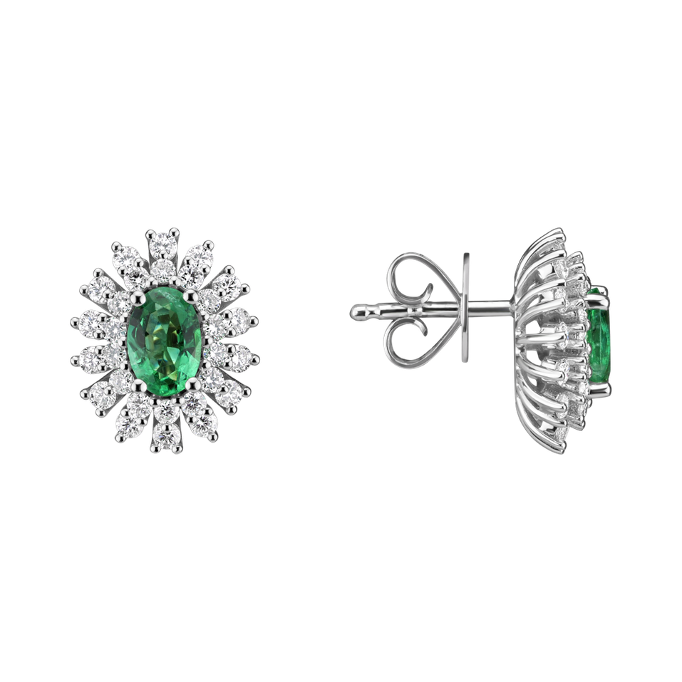 Náušnice so smaragdom a diamantmi Fairytale Goddess