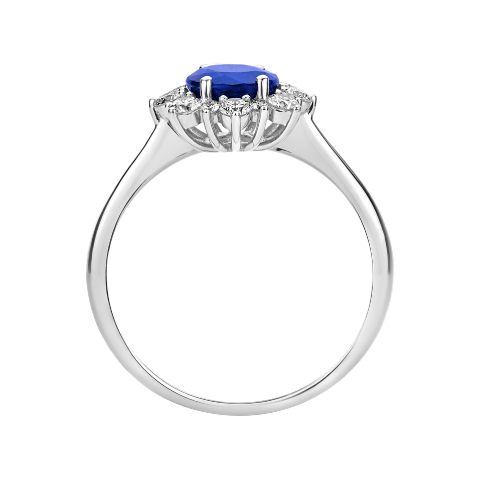 Prsteň s diamantmi a tanzanitom Princess
