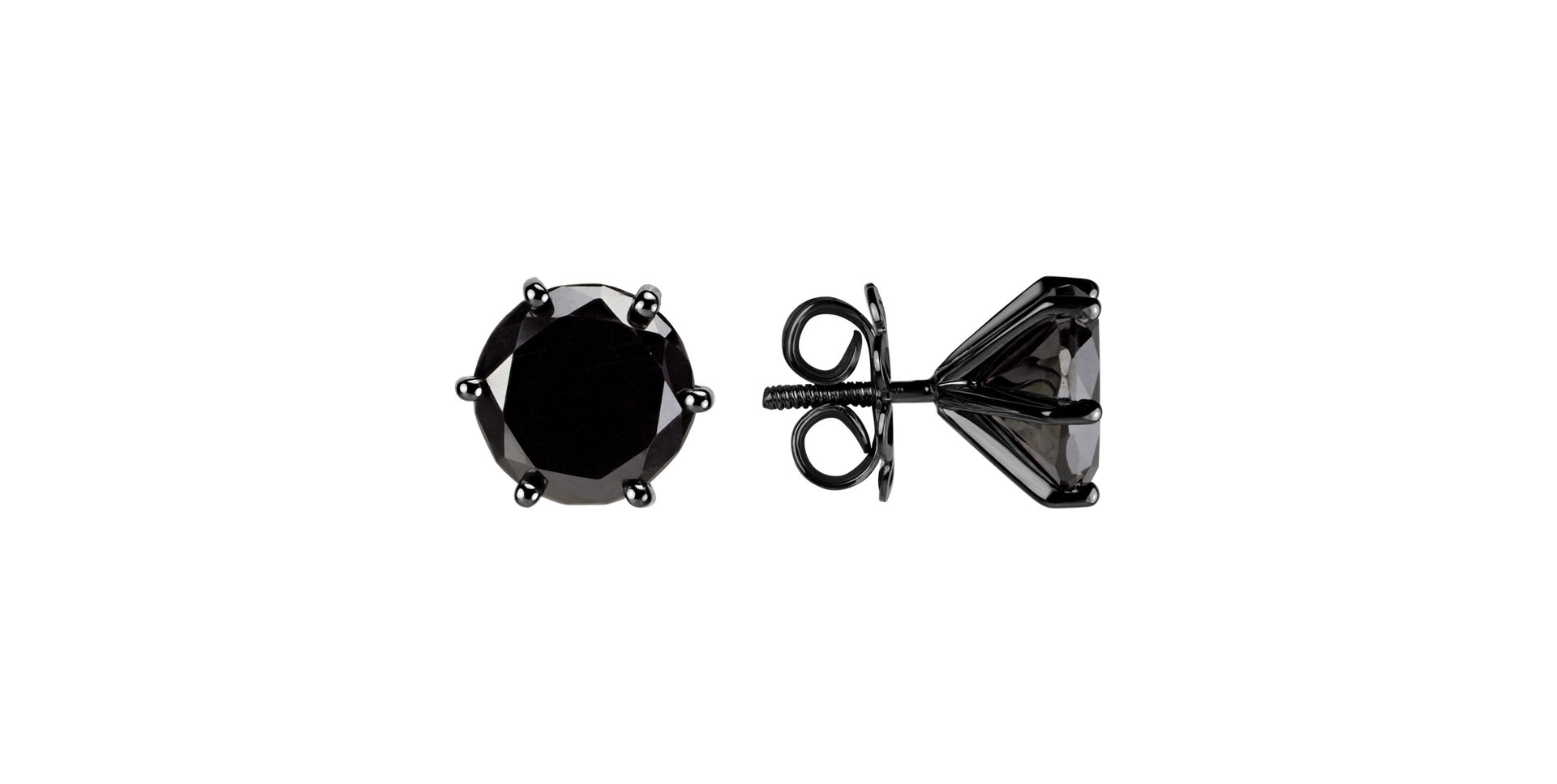 Náušnice s čiernym diamantom Vesper Romance