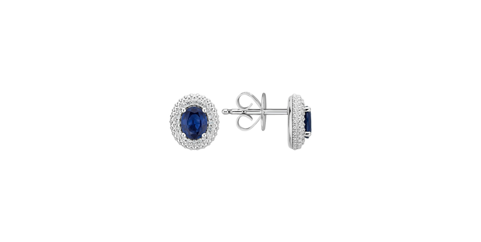 Náušnice s diamantmi a zafírom Royal Sapphire