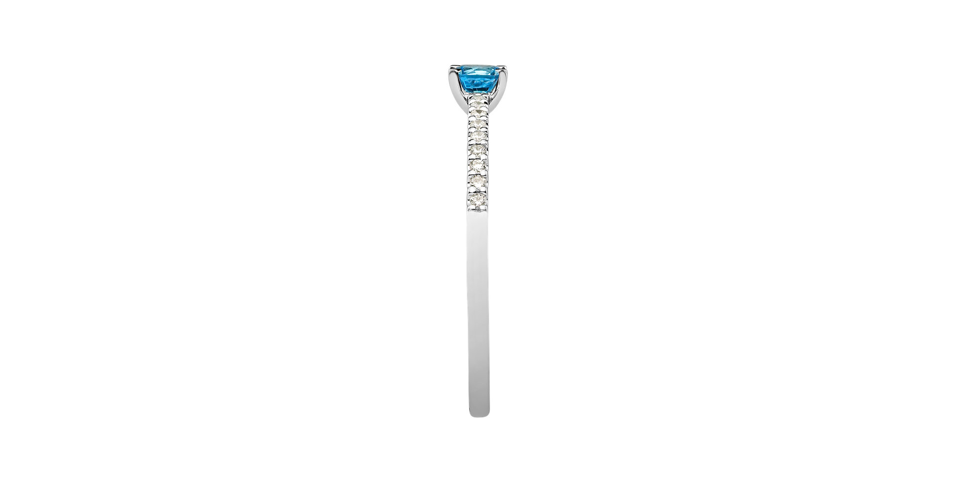 Prsteň s diamantmi a topásom swiss Gem Simplicity
