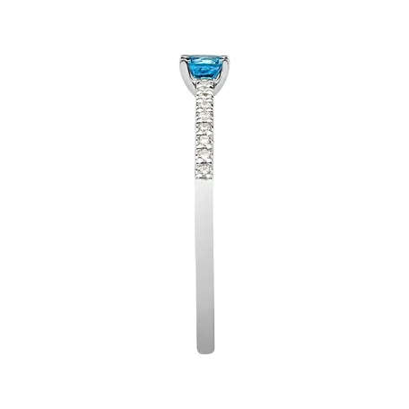 Prsteň s diamantmi a topásom swiss Gem Simplicity