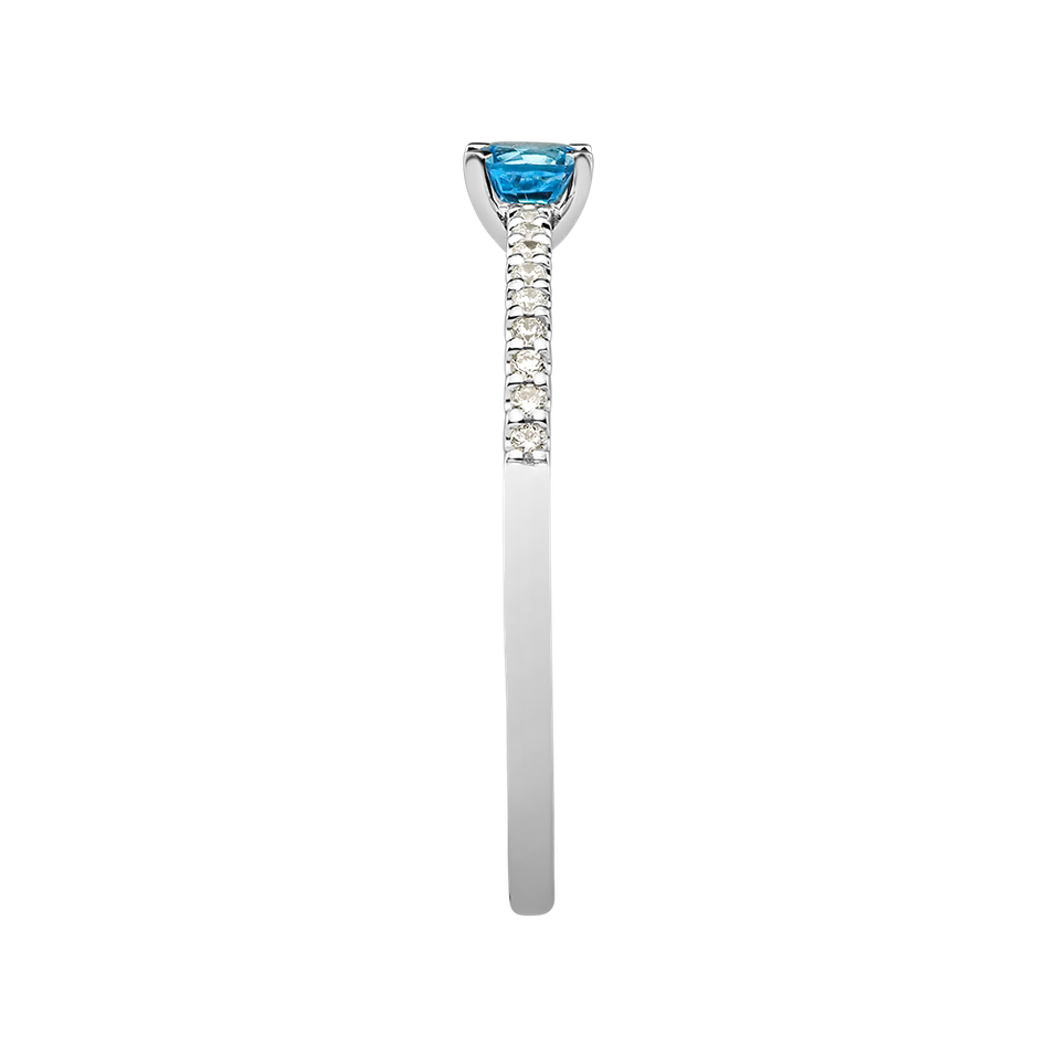Prsteň s diamantmi a topásom swiss Gem Simplicity