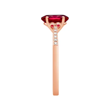 Prsteň s diamantmi a rhodolitom Bonbon