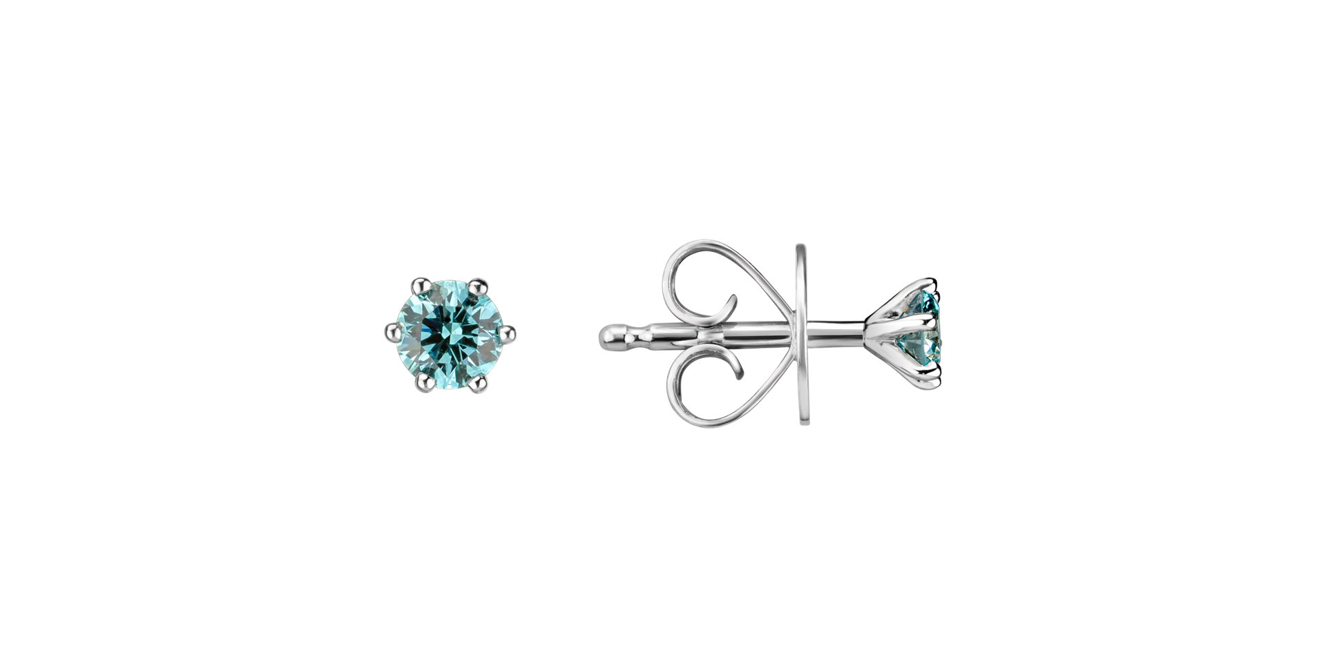 Náušnice s modrým diamantom Vesper Romance