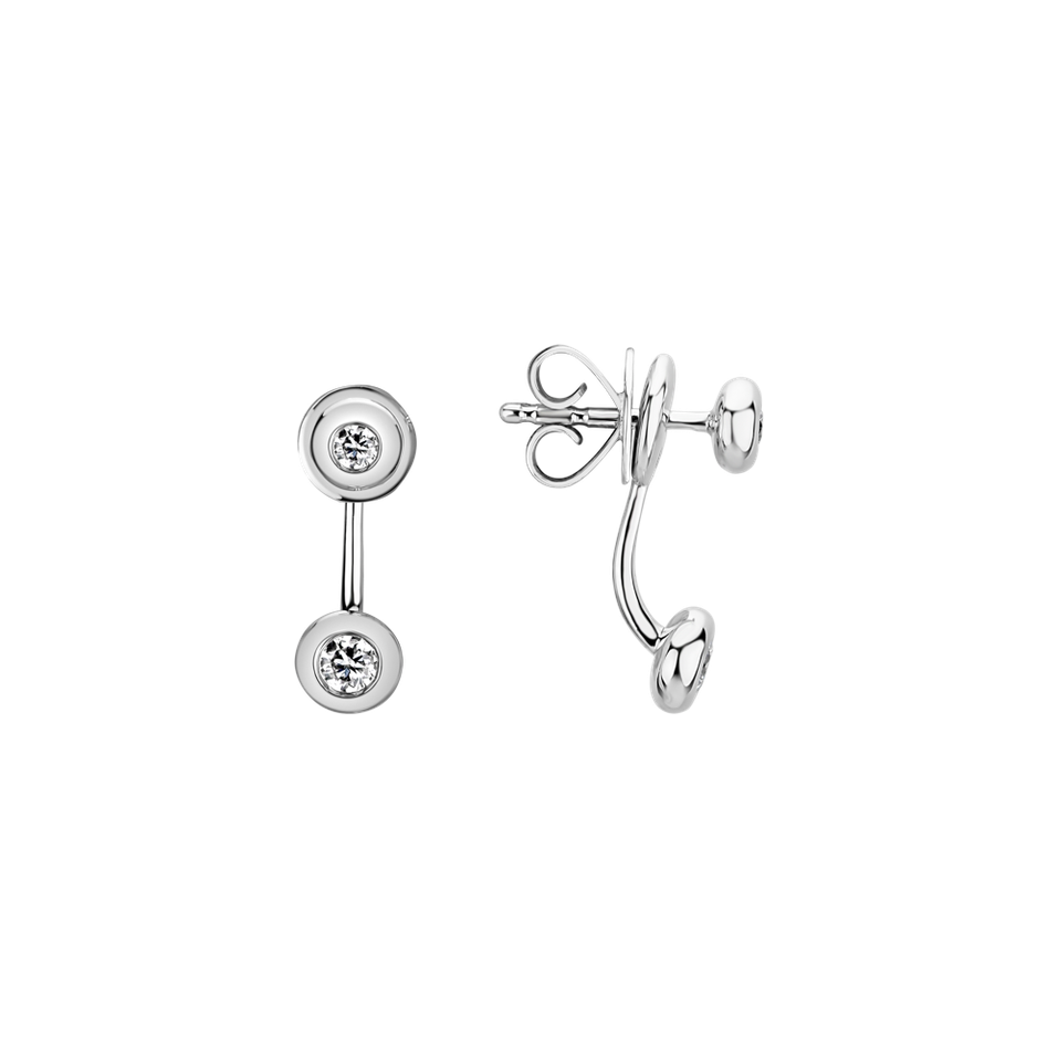 Náušnice s diamantmi Double Classy