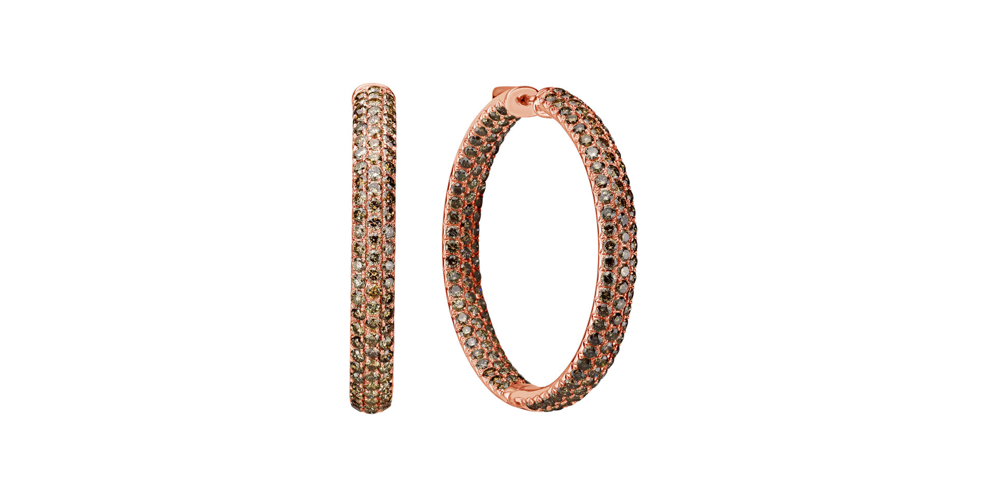 Náušnice s hnedými diamantmi Eclipse