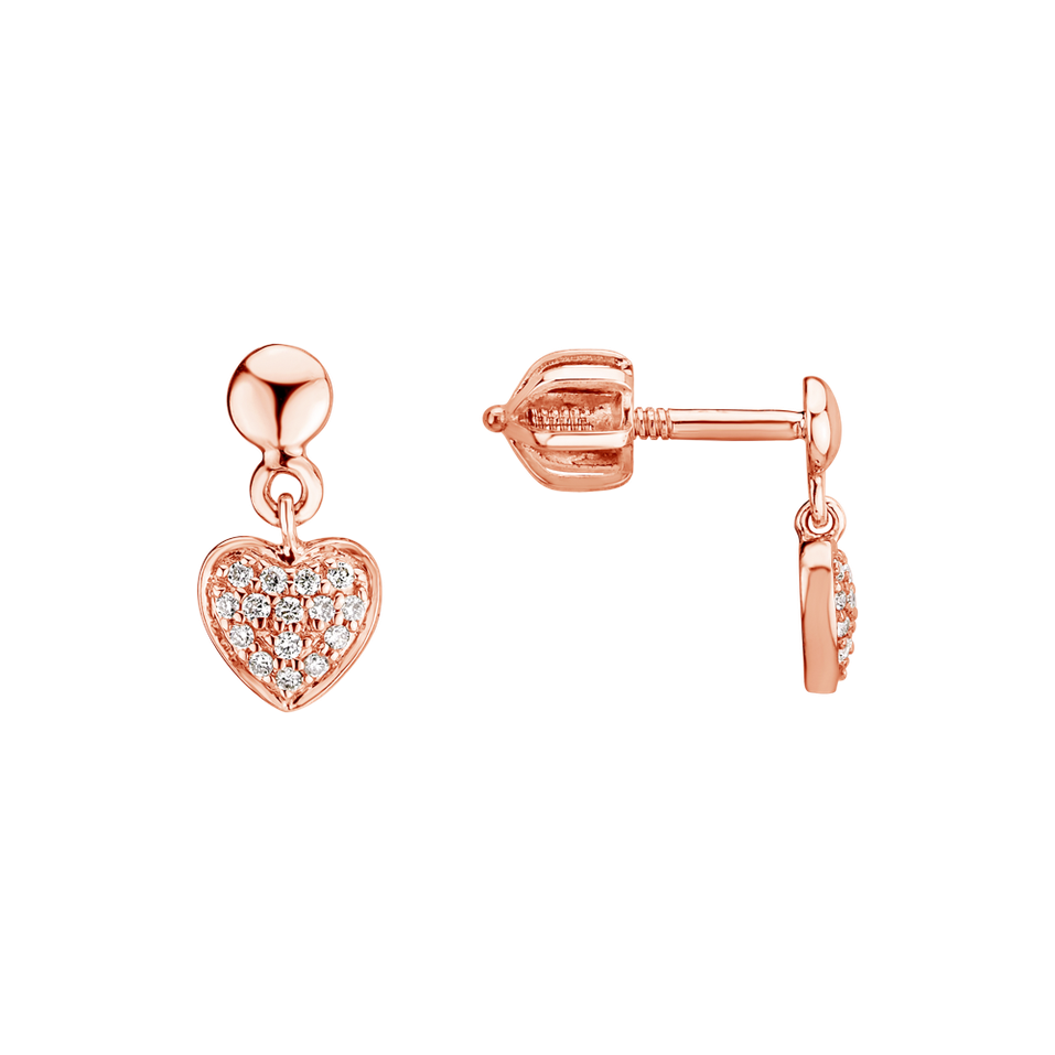 Náušnice s diamantmi Amazing Heart