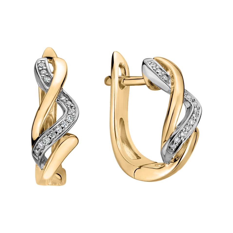 Náušnice s diamantmi Joyful Ribbon