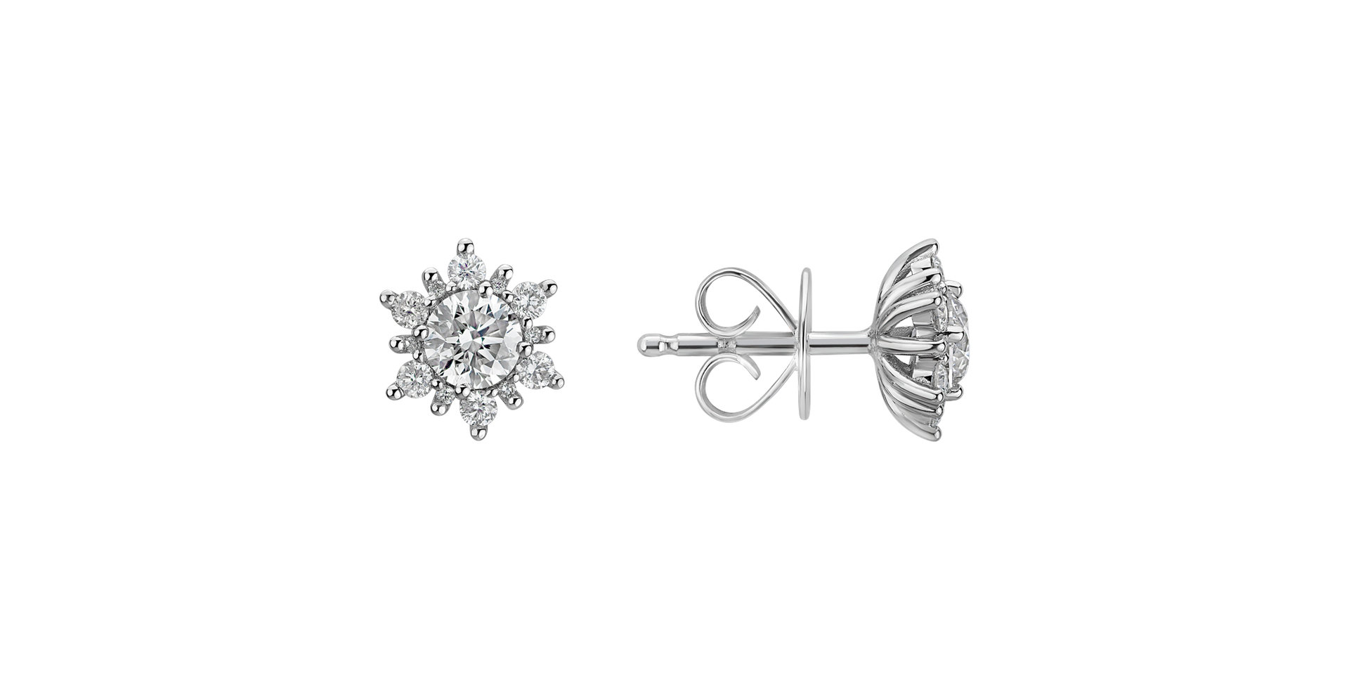 Náušnice s diamantmi Snow Star