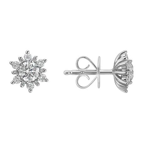 Náušnice s diamantmi Snow Star