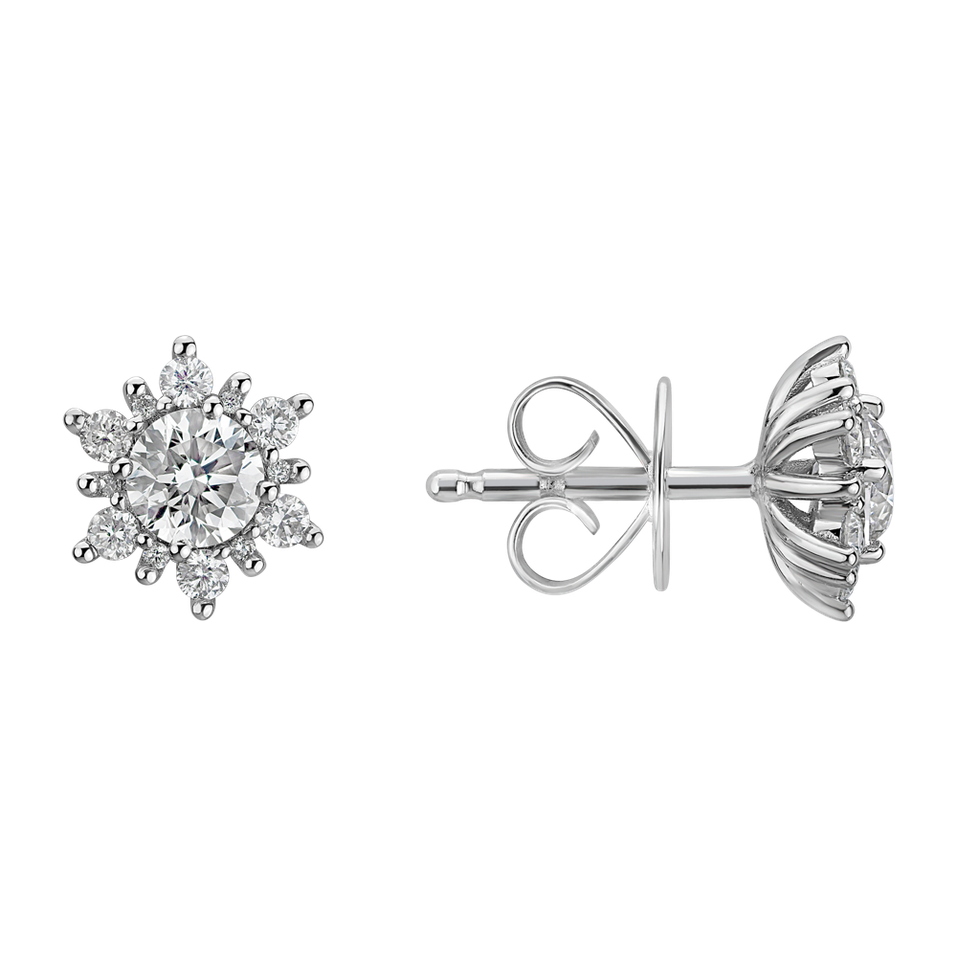 Náušnice s diamantmi Snow Star